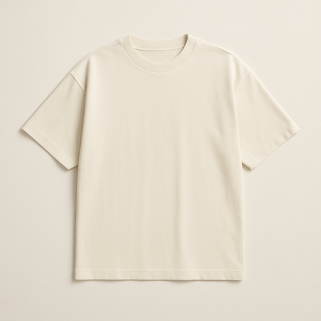 Basic Cream Oversized T-Shirt